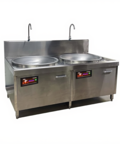 Bếp từ công nghiệp đôi lõm chảo liền 80cm