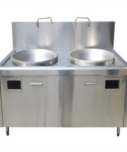 Bếp Từ Công Nghiệp đôi 8KW – 2 Mặt Lõm Chảo Liền 600mm