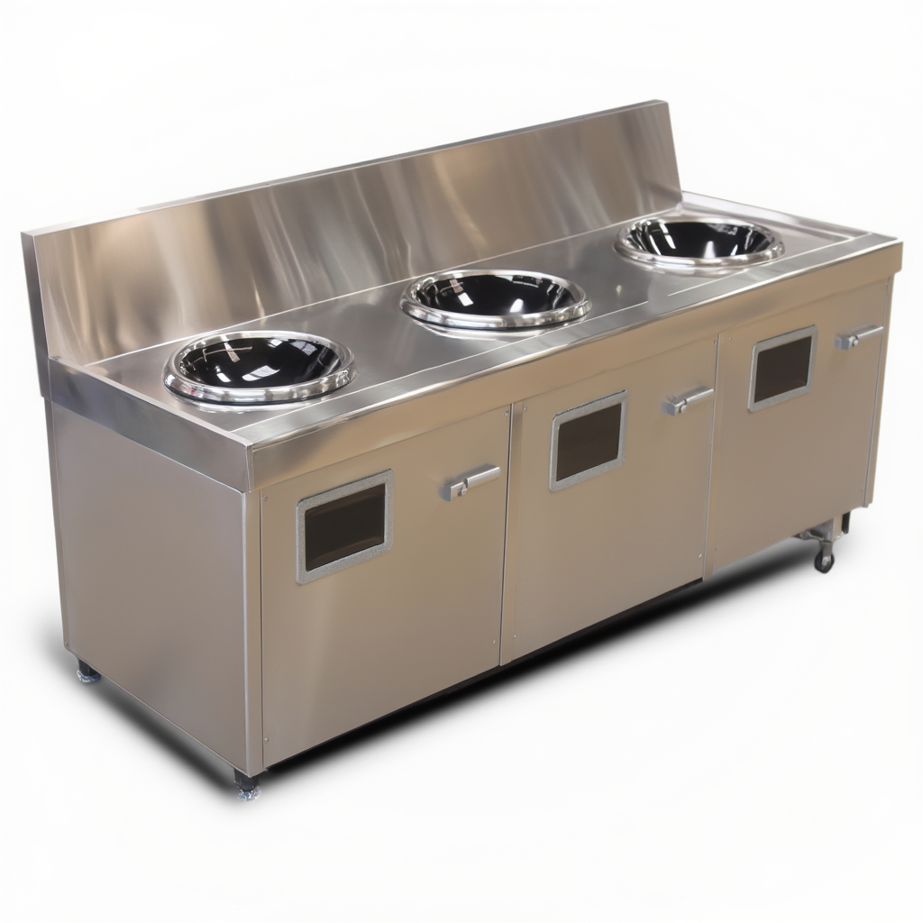 Bếp Từ Công Nghiệp 3 bếp-8KW – 3 Mặt Lõm